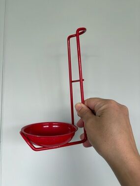 Red Metal vintage spoon rest